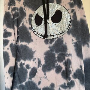 Tie-Dye Hoodie with Sequin Nightmare before Christmas Design